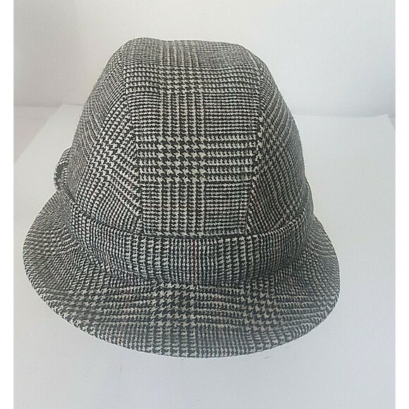 Vintage Hat Wool 100% Made in Great Britain 71/4 59 No brand Tag Men's Plaid - Picture 11 of 12